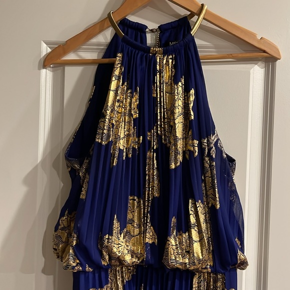 MSK Women's Embellishment Halter-Neck Pleated Maxi Dress Size 12 - Picture 5 of 17